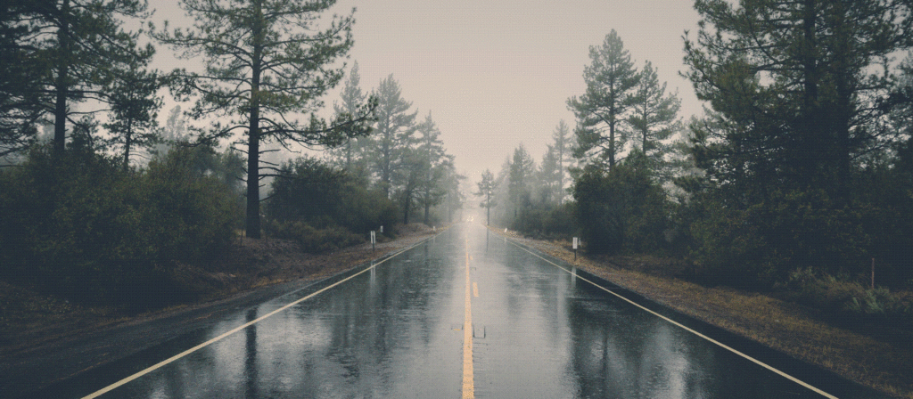 Rain on road