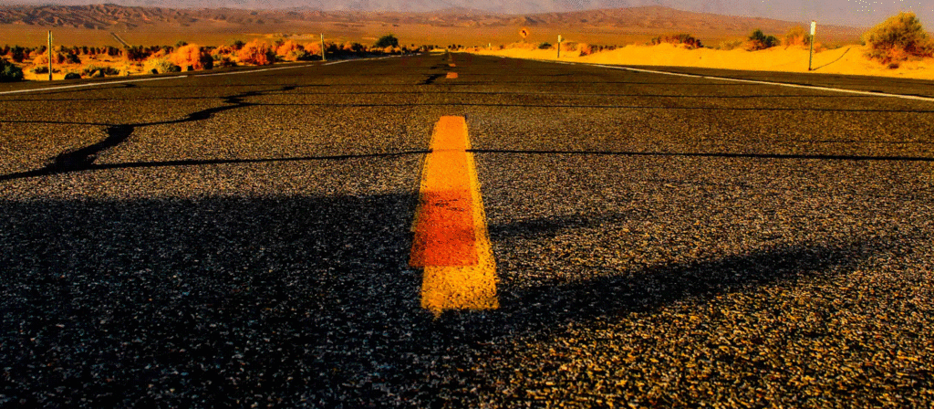 Straight desert road