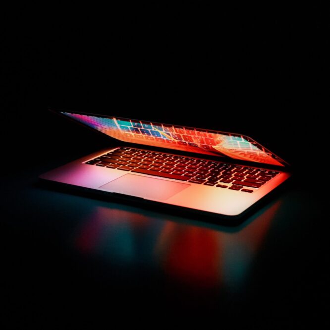 Lighted Laptop in the Dark